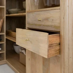 Made in Meubles Meuble Bar<Meuble bar en angle bois de manguier et terrazzo Lou