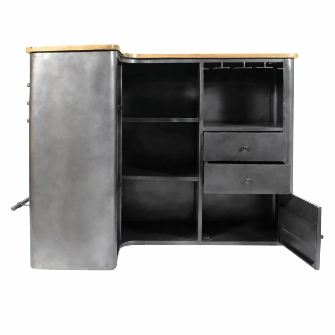 Made in Meubles Meuble Bar<Meuble bar en angle en métal Locker