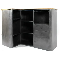 Made in Meubles Meuble Bar<Meuble bar en angle en métal Locker