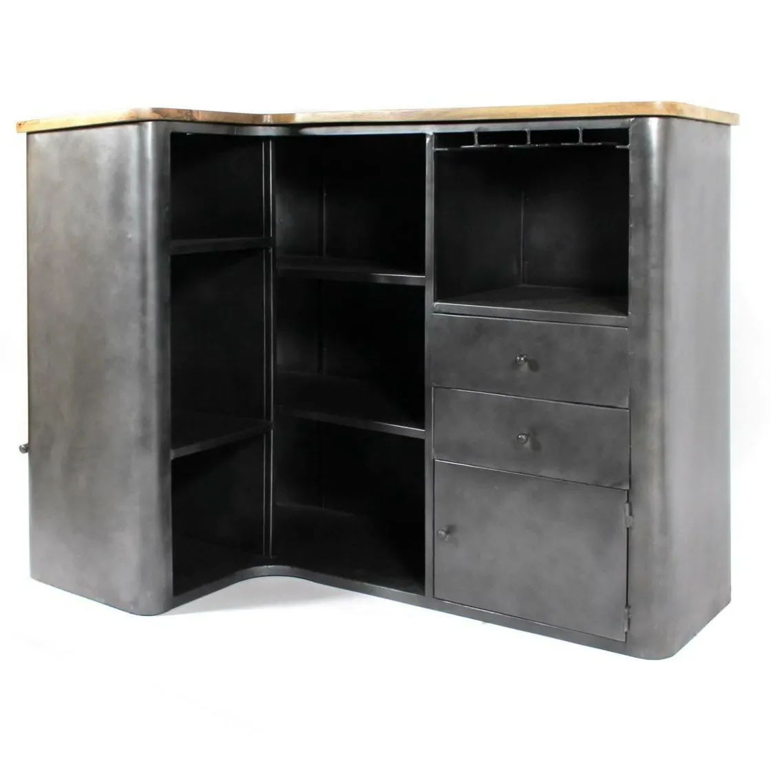 Made in Meubles Meuble Bar<Meuble bar en angle en métal Locker