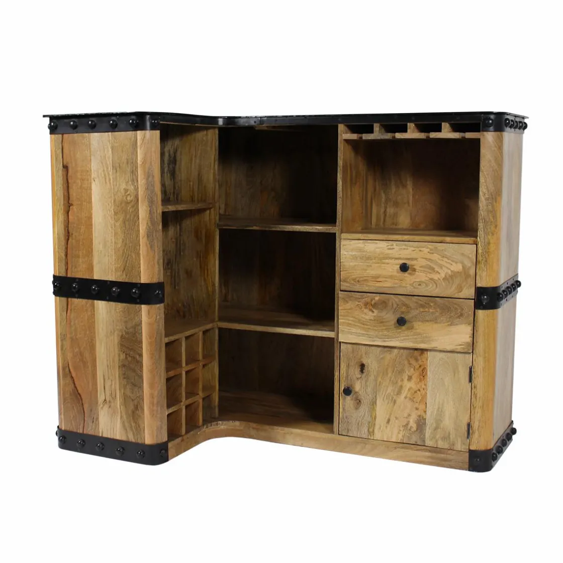 Made in Meubles Meuble Bar<Meuble bar en bois de manguier New-York