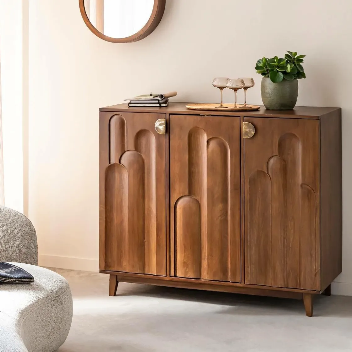 Made in Meubles Meuble Bar<Meuble bar en bois de manguier Elio