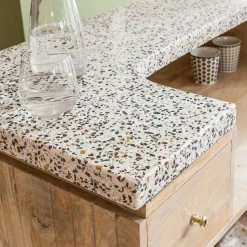 Made in Meubles Meuble Bar<Meuble bar en bois de manguier et terrazzo Lou