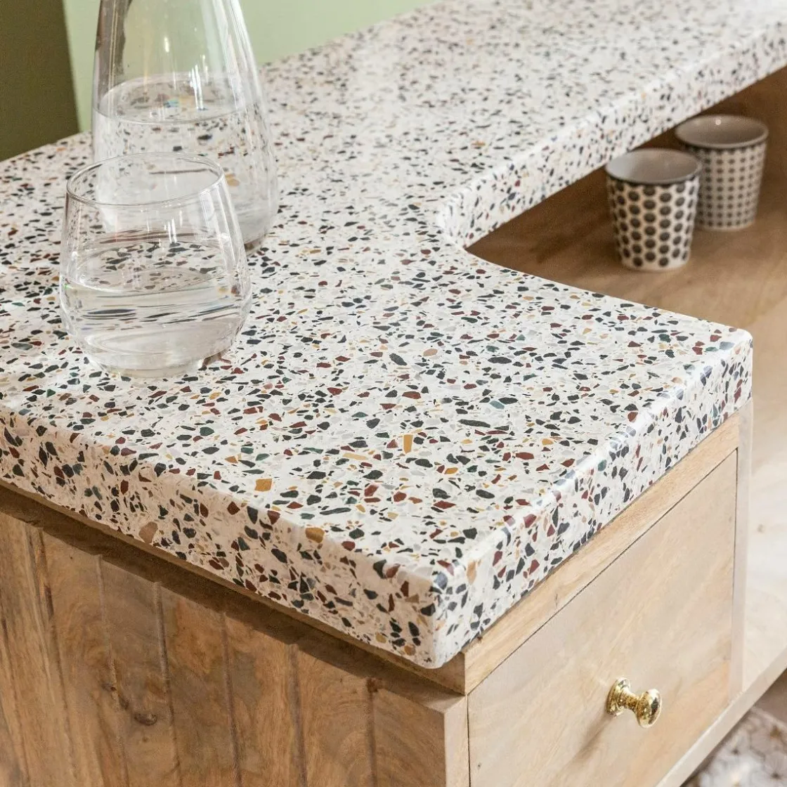 Made in Meubles Meuble Bar<Meuble bar en bois de manguier et terrazzo Lou