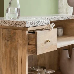 Made in Meubles Meuble Bar<Meuble bar en bois de manguier et terrazzo Lou