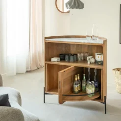 Made in Meubles Meuble Bar<Meuble bar en bois de manguier et marbre Adler