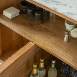 Made in Meubles Meuble Bar<Meuble bar en bois de manguier et marbre Adler