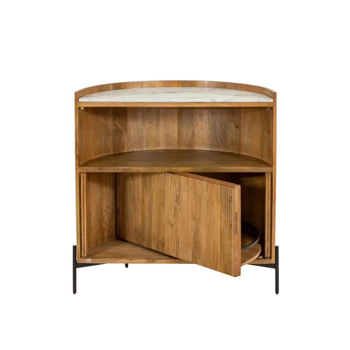 Made in Meubles Meuble Bar<Meuble bar en bois de manguier et marbre Adler