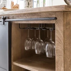 Made in Meubles Meuble Bar<Meuble bar en bois de manguier brossé et métal Helsinki