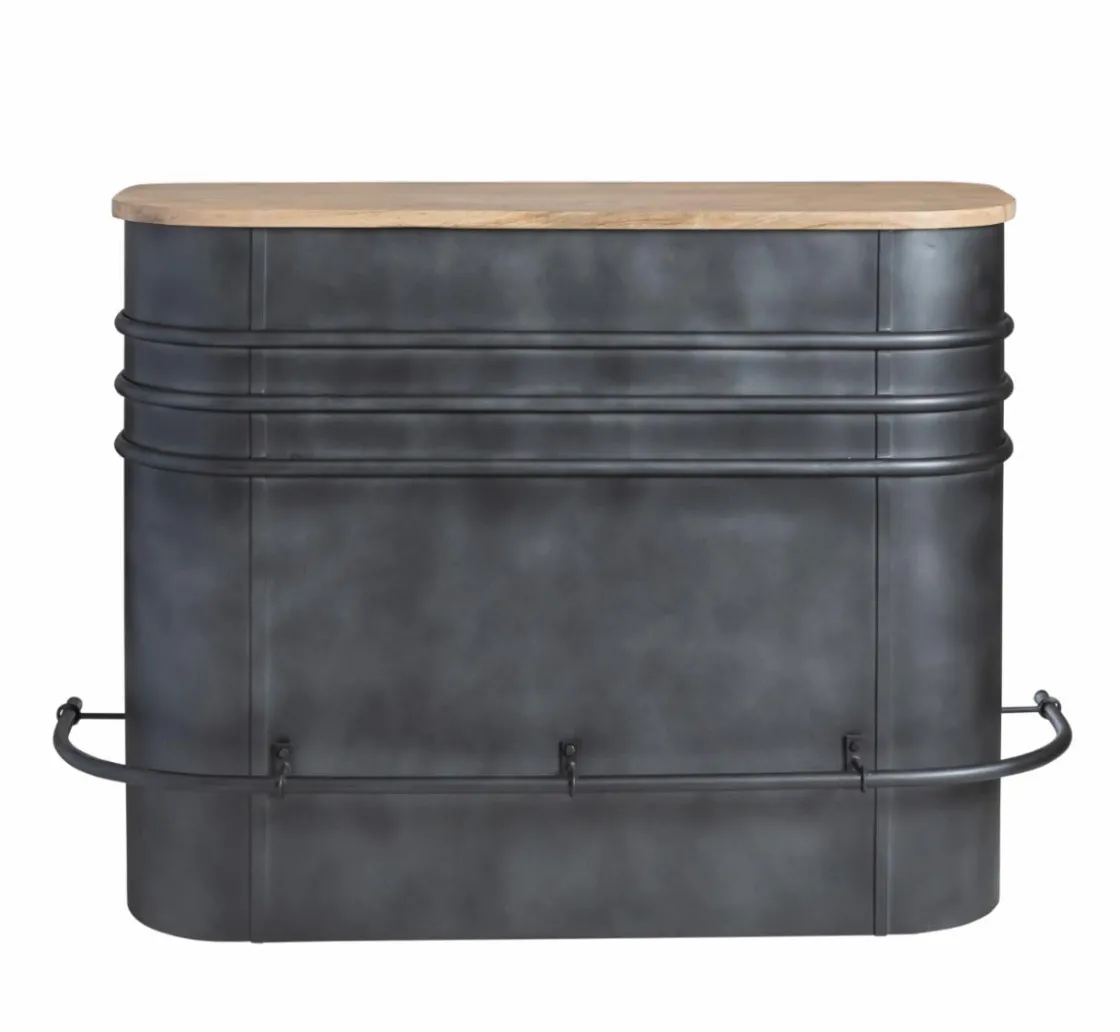 Made in Meubles Meuble Bar<Meuble bar en métal et bois de manguier Locker