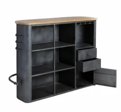 Made in Meubles Meuble Bar<Meuble bar en métal et bois de manguier Locker