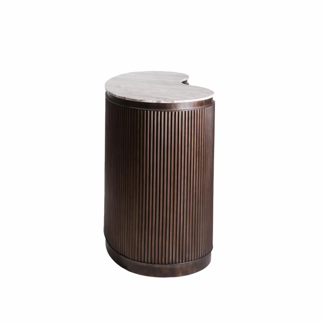 Made in Meubles Meuble Bar<Meuble bar haricot en marbre et métal Orlando