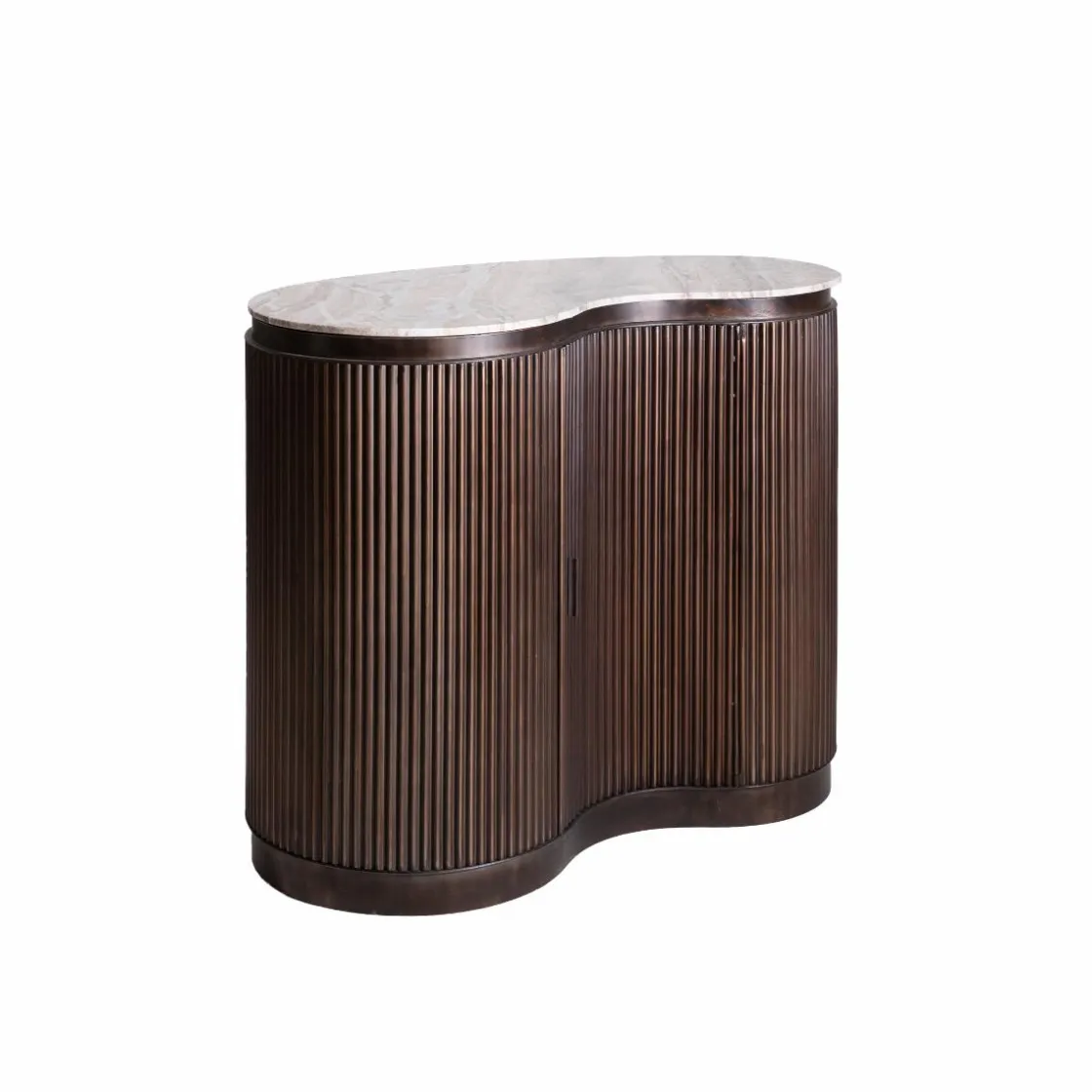 Made in Meubles Meuble Bar<Meuble bar haricot en marbre et métal Orlando