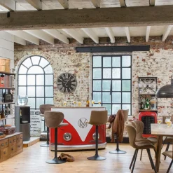 Made in Meubles Meuble Bar<Meuble bar rouge avec plateau en bois de manguier Combi