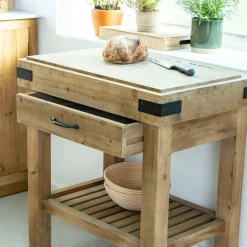 Made in Meubles Ilot Central<Meuble bas cuisine en bois recyclé Garance