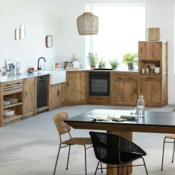 Made in Meubles Meuble Bas<Meuble bas de cuisine 2 tiroirs + 1 étagère Epure