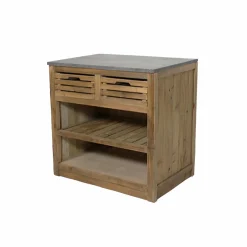 Made in Meubles Meuble Bas<Meuble bas de cuisine 2 tiroirs + 1 étagère Champêtre