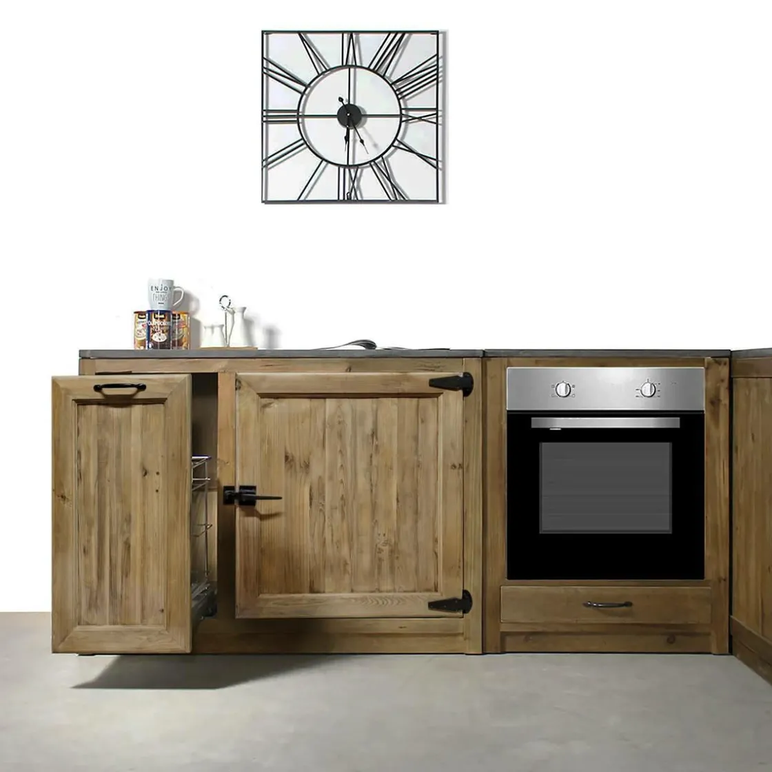 Made in Meubles Meuble Bas<Meuble bas de cuisine avec tiroir coulissant Champêtre