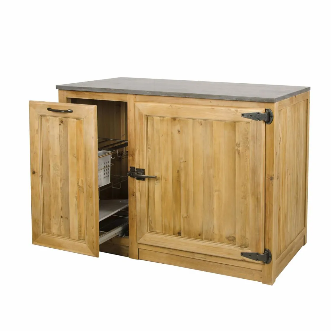 Made in Meubles Meuble Bas<Meuble bas de cuisine avec tiroir coulissant Champêtre