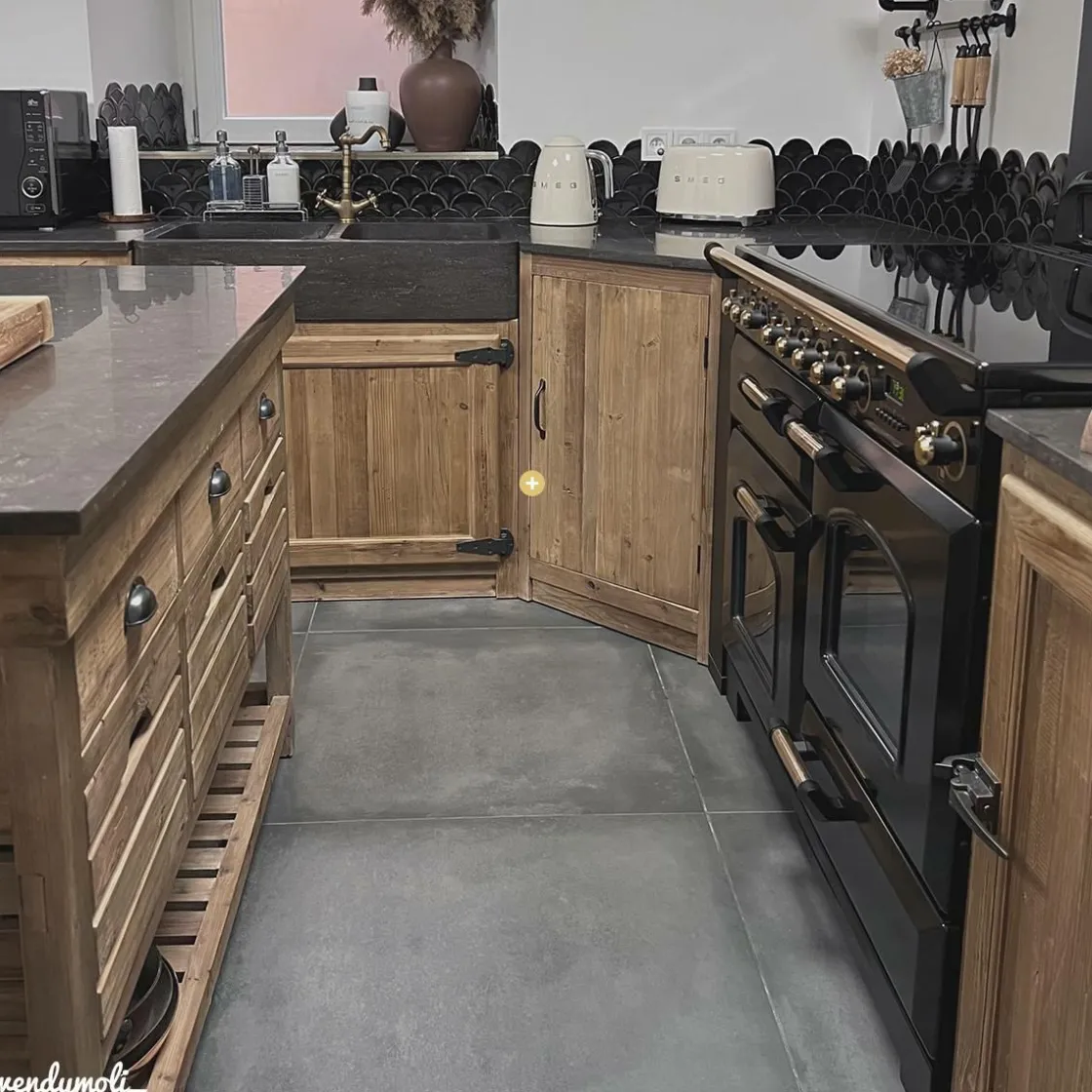 Made in Meubles Meuble Bas<Meuble bas de cuisine en angle Champêtre