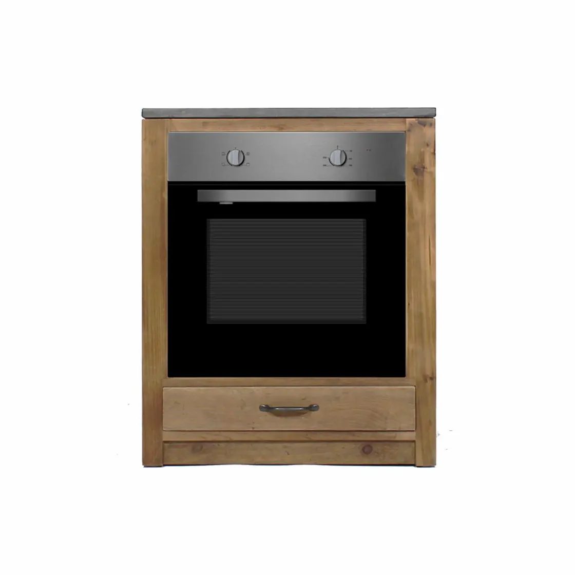 Made in Meubles Meuble Bas<Meuble bas de cuisine pour four et plaques de cuisson Champêtre