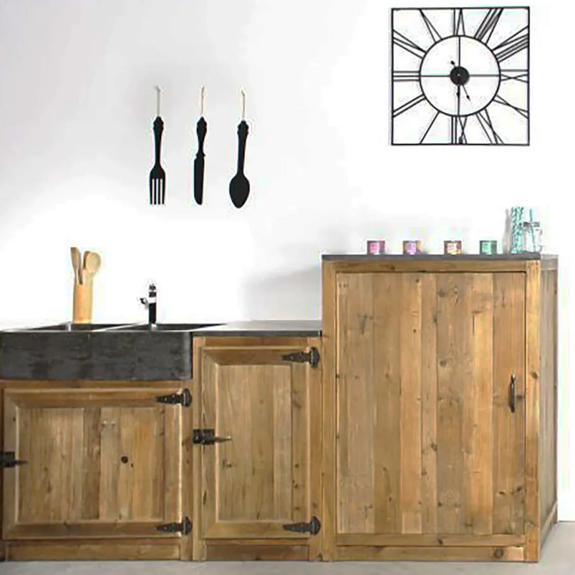 Made in Meubles Buffet|Meuble Bas<Meuble bas de cuisine style buffet haut Champêtre