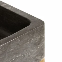 Made in Meubles Meuble Bas<Meuble bas de cuisine évier 2 vasques pierre bleue Champêtre