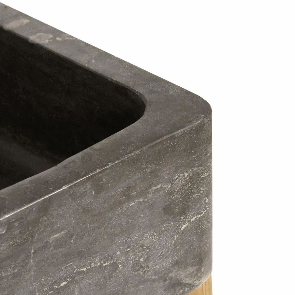 Made in Meubles Meuble Bas<Meuble bas de cuisine évier 2 vasques pierre bleue Champêtre