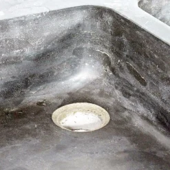 Made in Meubles Meuble Bas<Meuble bas de cuisine évier 2 vasques pierre bleue Champêtre