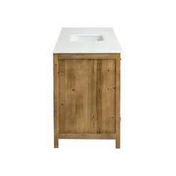 Made in Meubles Meuble Bas<Meuble de cuisine en vieux pin et marbre blanc Epure