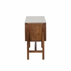 Made in Meubles Meuble Sous Vasque<Meuble sous vasque 2 portes en bois d'acacia et terrazzo Kaelis