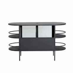 Made in Meubles Meuble Sous Vasque<Meuble sous vasque arrondi en métal et verre strié Elizabeth