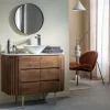 Made in Meubles Meuble Sous Vasque<Meuble sous vasque en bois de manguier et marbre Sienne
