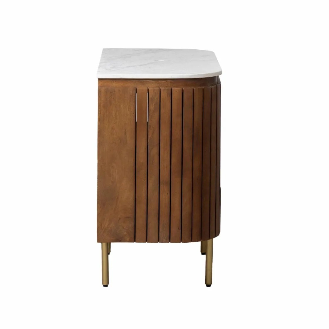 Made in Meubles Meuble Sous Vasque<Meuble sous vasque en bois de manguier et marbre Sienne