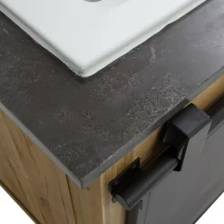 Made in Meubles Meuble Sous Vasque<Meuble sous vasque en bois recyclé et métal Jade