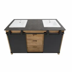 Made in Meubles Meuble Sous Vasque<Meuble sous vasque en bois recyclé et métal Jade