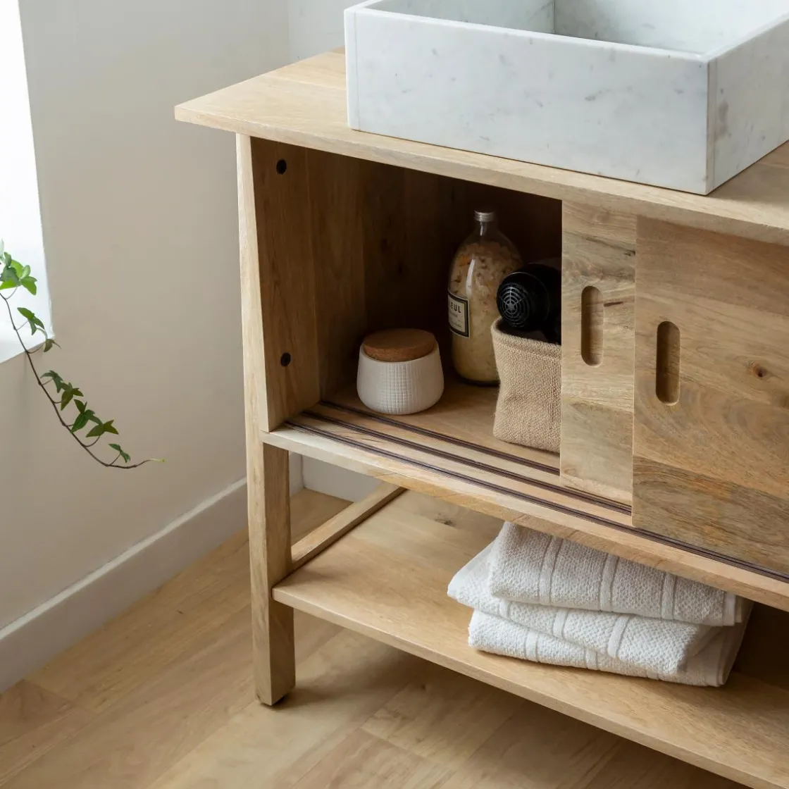 Made in Meubles Meuble Sous Vasque<Meuble sous vasque en bois de manguier 145 cm Nour