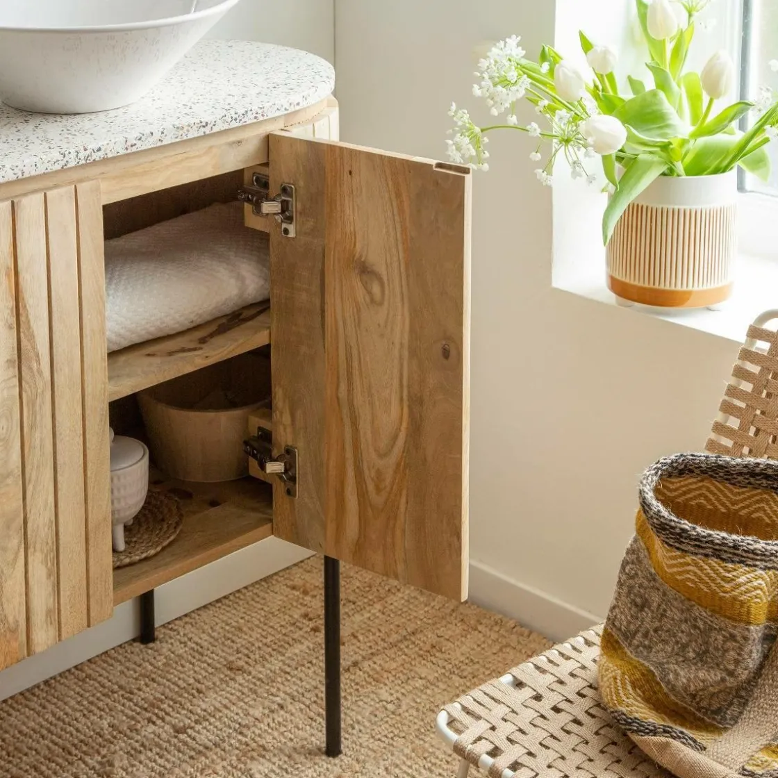 Made in Meubles Meuble Sous Vasque<Meuble sous vasque en bois de manguier et terrazzo Lou