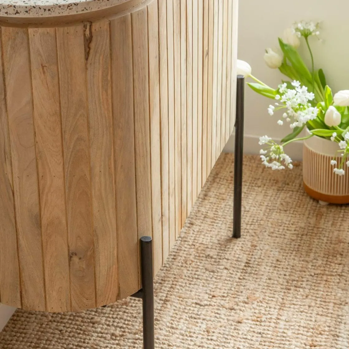 Made in Meubles Meuble Sous Vasque<Meuble sous vasque en bois de manguier et terrazzo Lou