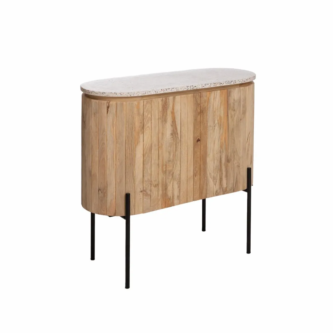 Made in Meubles Meuble Sous Vasque<Meuble sous vasque en bois de manguier et terrazzo Lou
