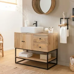 Made in Meubles Meuble Sous Vasque<Meuble sous vasque en bois de manguier Miguel