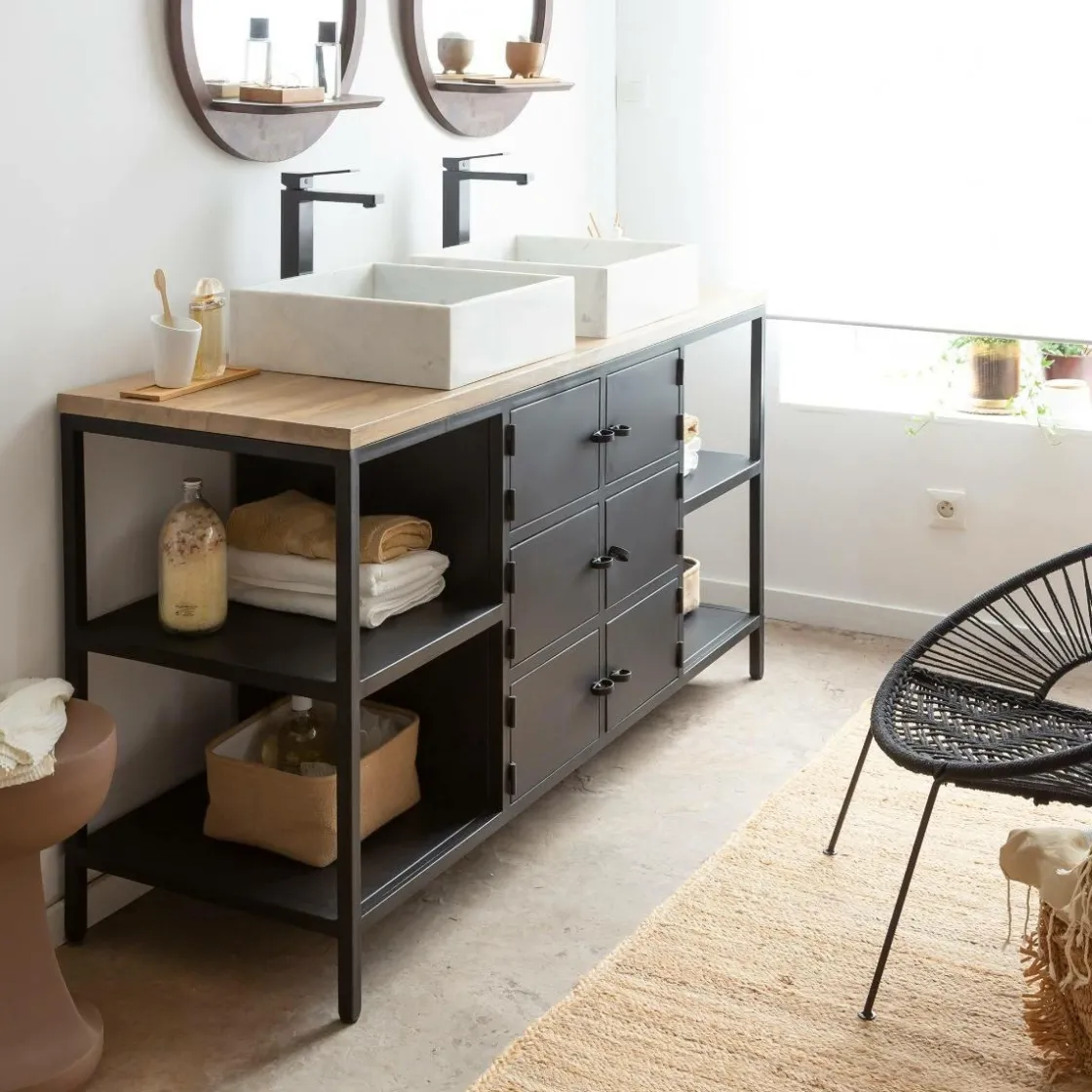 Made in Meubles Meuble Sous Vasque<Meuble sous vasque en bois de manguier Sol