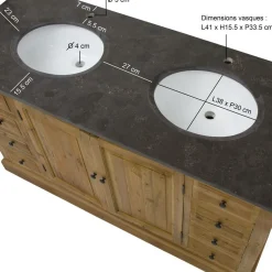 Made in Meubles Meuble Sous Vasque<Meuble sous vasque en bois recyclé Ambre
