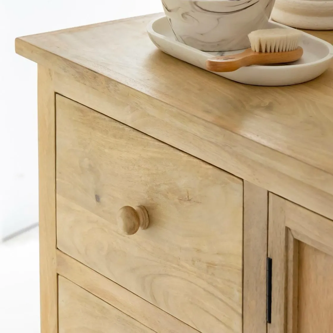 Made in Meubles Meuble Sous Vasque<Meuble sous vasque en bois de manguier blanchi Ronan