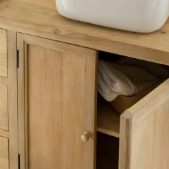 Made in Meubles Meuble Sous Vasque<Meuble sous vasque en bois de manguier blanchi Ronan