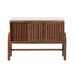 Made in Meubles Meuble Sous Vasque<Meuble sous vasque en bois d'acacia et terrazzo Kaelis