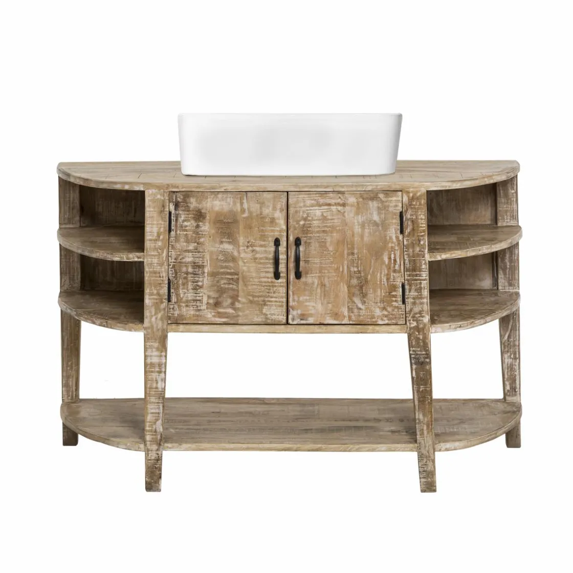 Made in Meubles Meuble Sous Vasque<Meuble sous vasque en bois de manguier blanchi Sienna