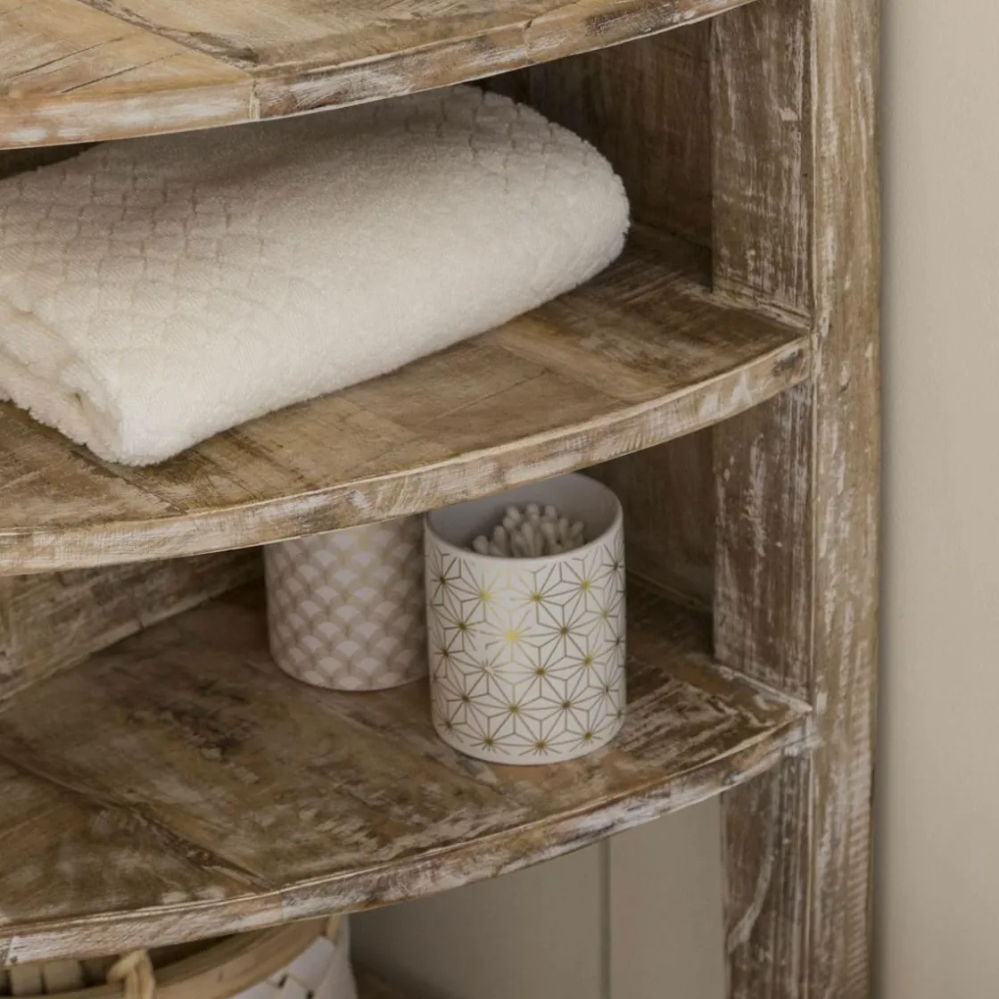 Made in Meubles Meuble Sous Vasque<Meuble sous vasque en bois de manguier blanchi Sienna