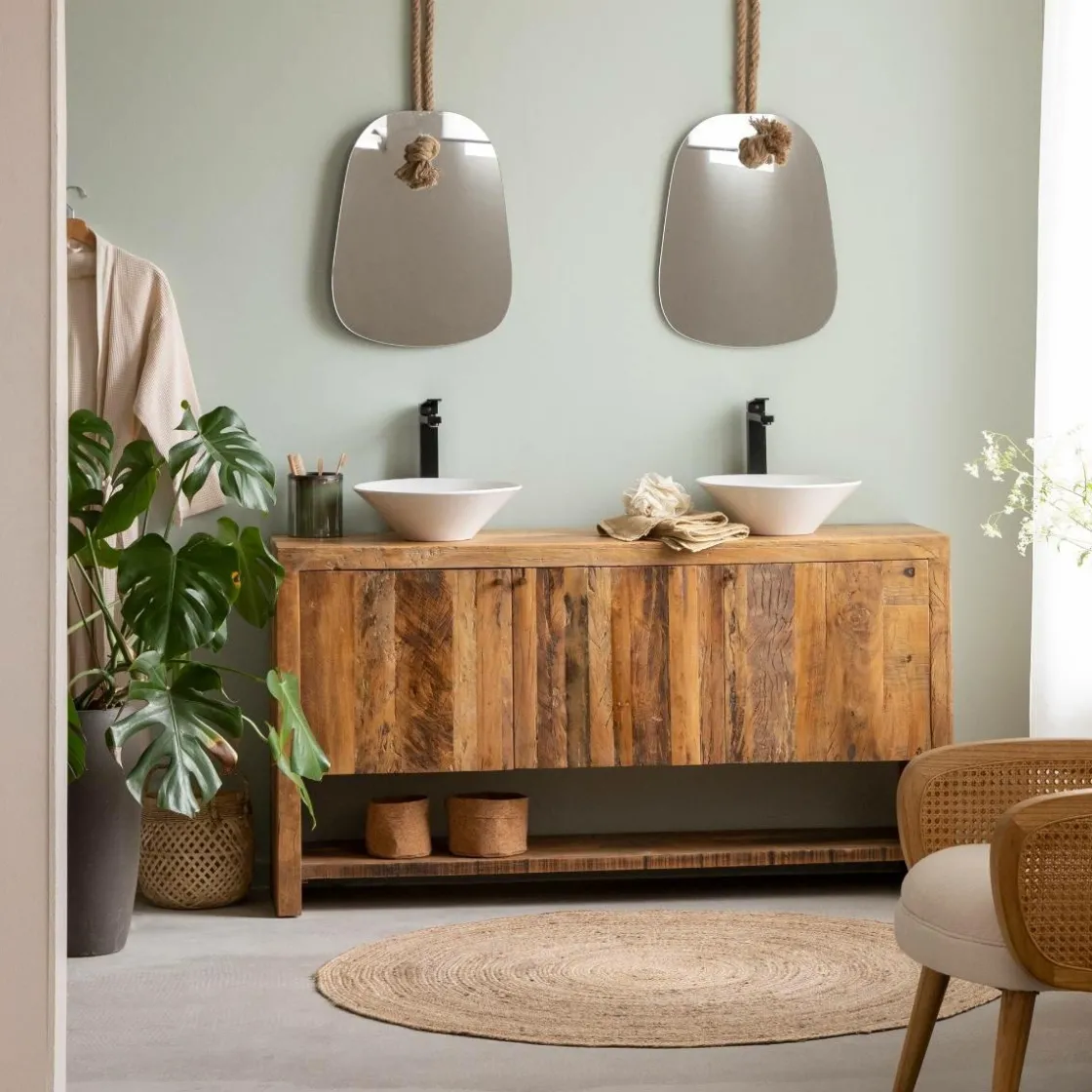 Made in Meubles Meuble Sous Vasque<Meuble sous vasque en bois recyclé Naël