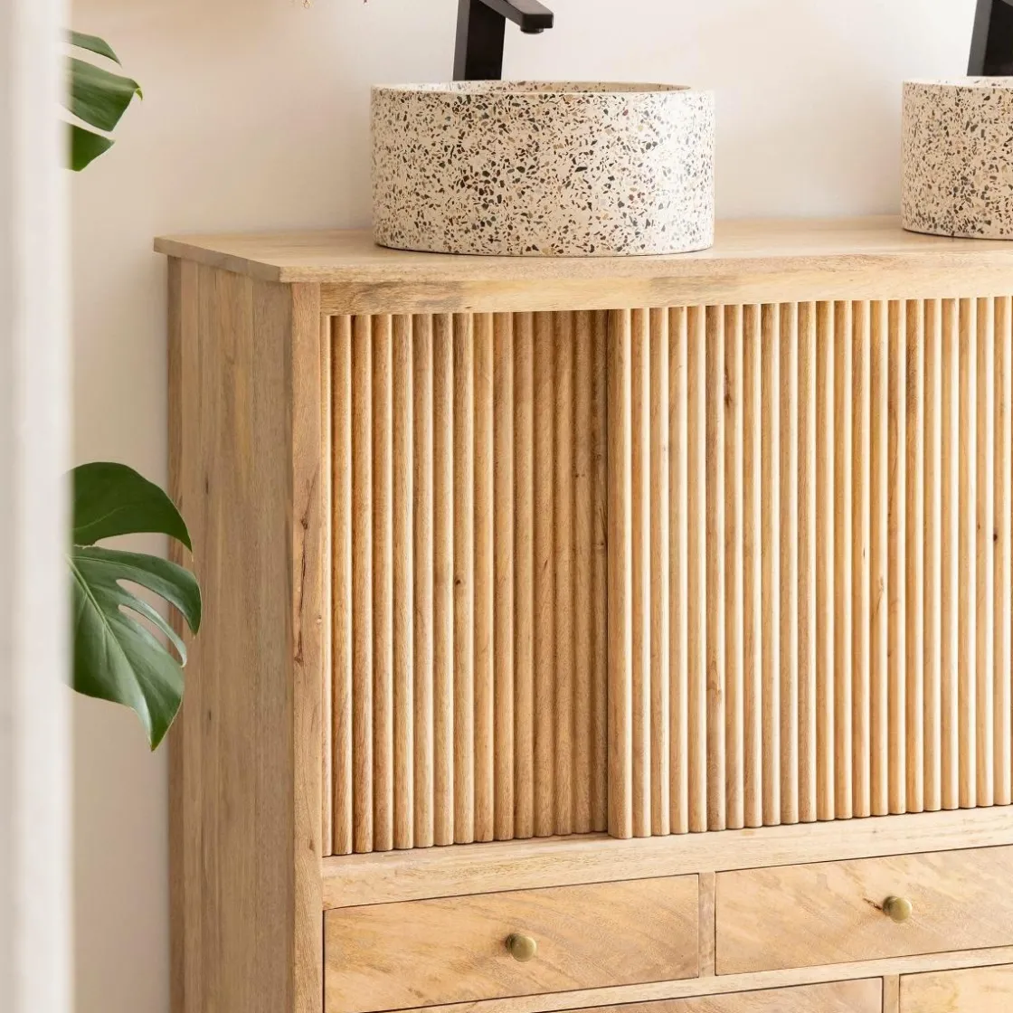 Made in Meubles Meuble Sous Vasque<Meuble sous vasque en bois de manguier Liora